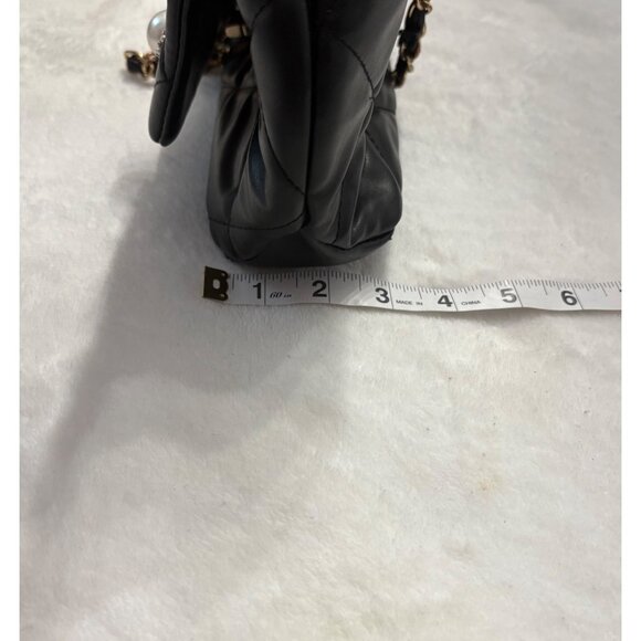 Aldo Black Quilted Chain Strap Shoulder Bag W/ GoldTone Accent & Decorative Pins - Picture 9 of 16